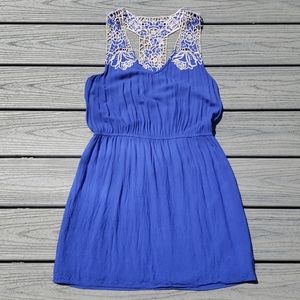 Royal blue dress with crochet